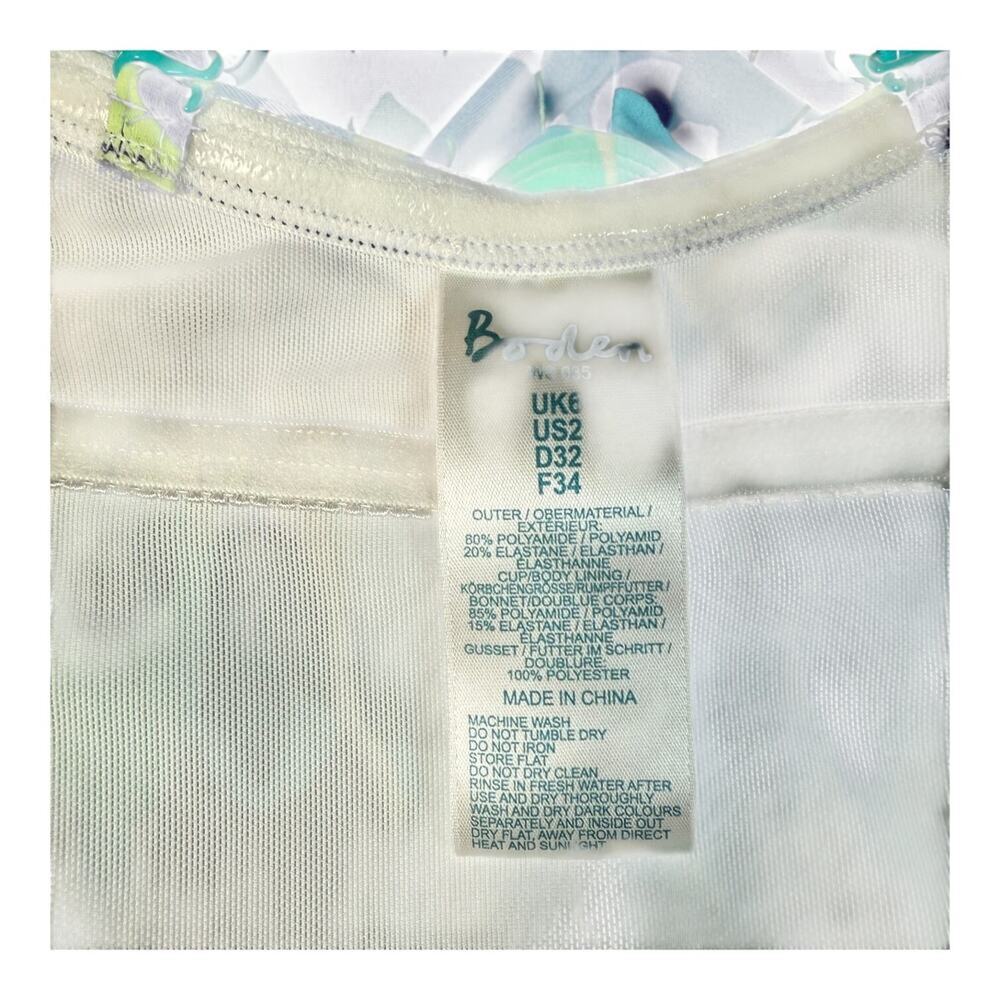 Boden One-Piece Bandeau Bathingsuit Blue Swimsuit Adj Strap Lined 2 - Picture 9 of 10